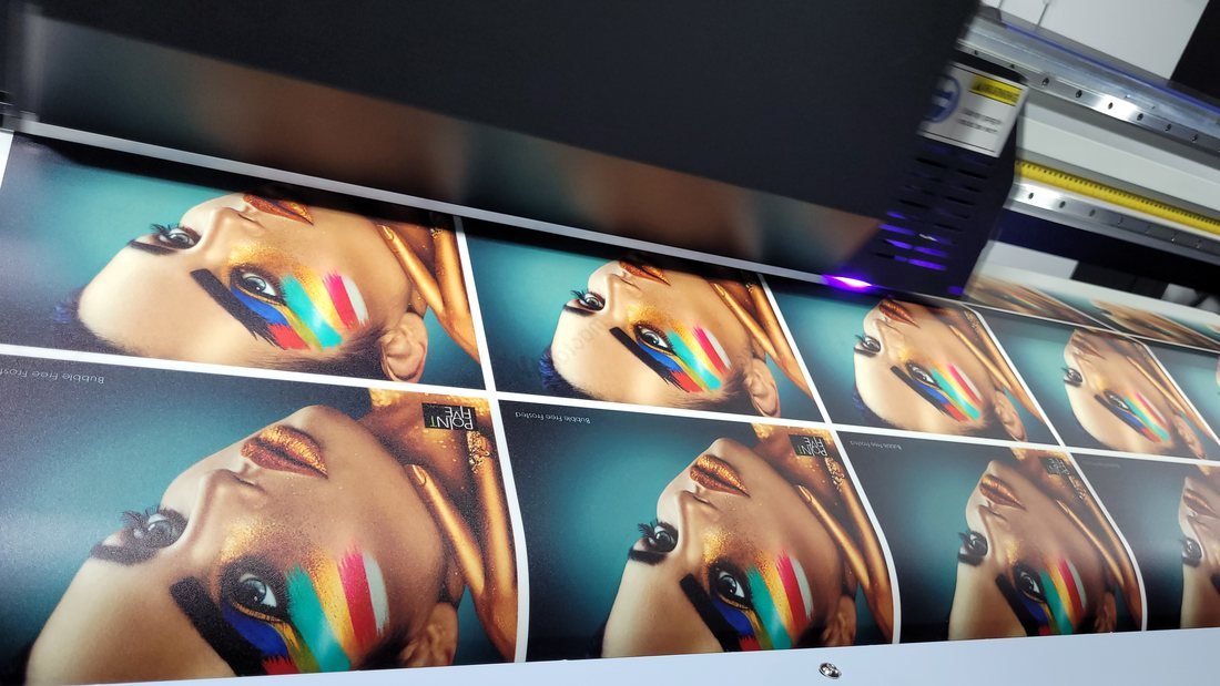 UV printer producing printed boards in the production area