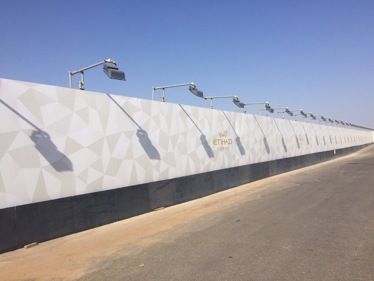 Etihad Airways printed site hoarding