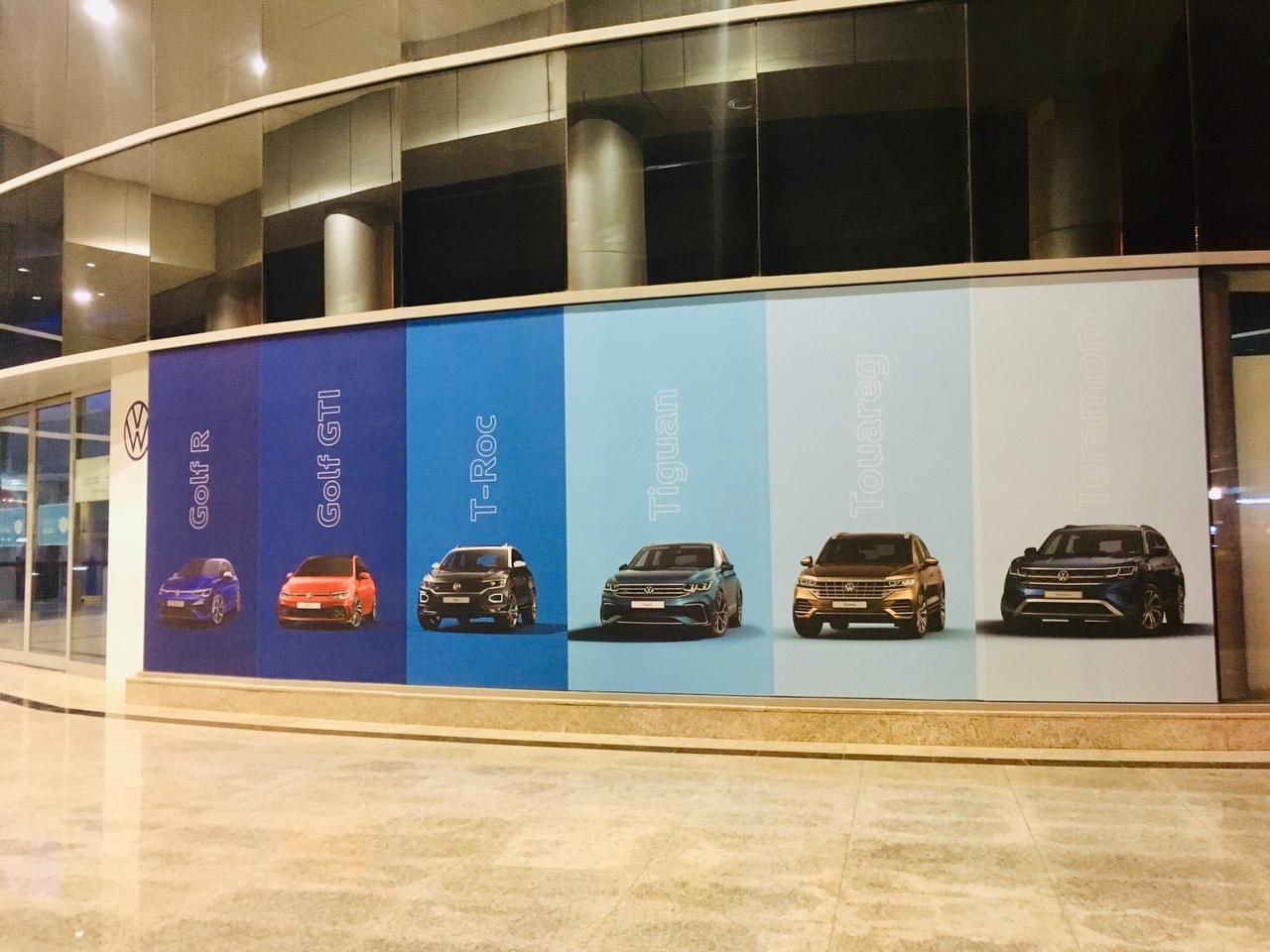 Volkswagen model line-up wall graphic
